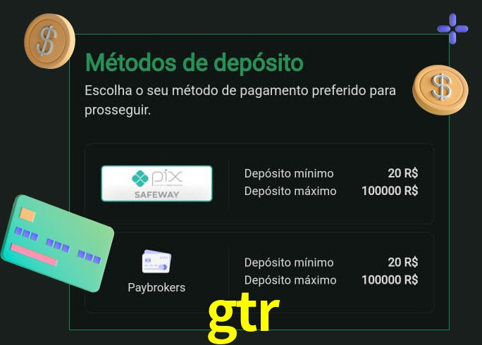 O cassino gtr oferece uma grande variedade de métodos de pagamento